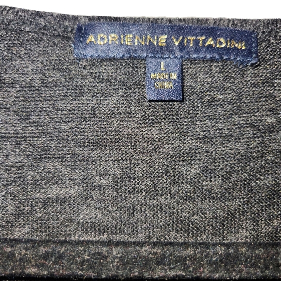 Adrienne Vittadini Soft‎ 3/4 Sleeve Top Dary Gray Womens Size Large - Picture 8 of 8